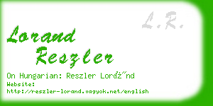 lorand reszler business card